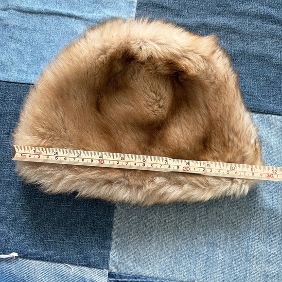 vintage faux fur hat tan pill box - Picture 7 of 8